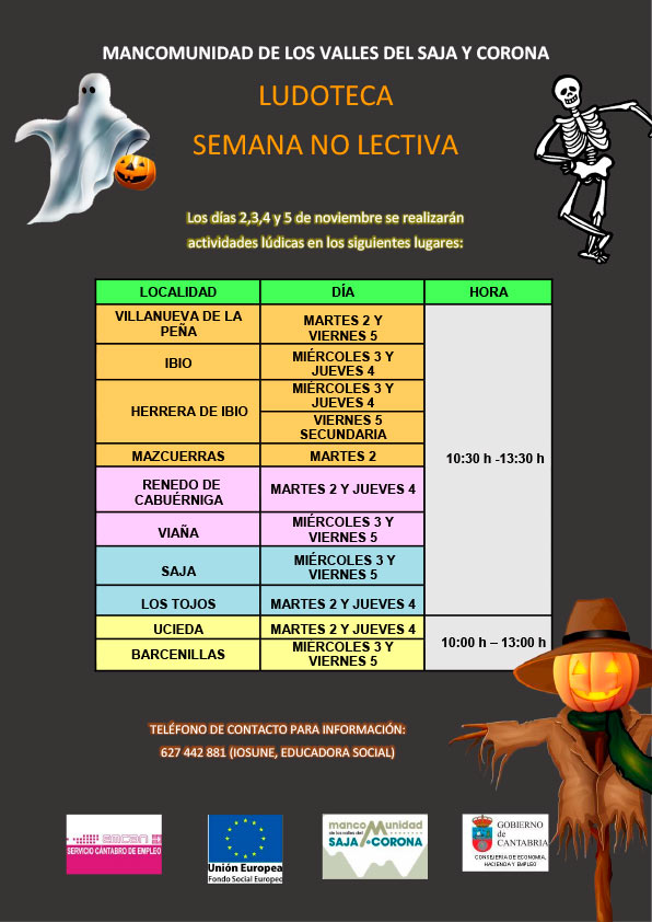 Horario Ludotecas Semana No Lectiva